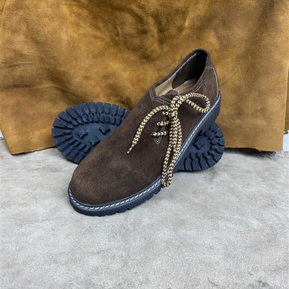 Oktoberfest Men Shoes Leather Dark Brown German Shoes Bavarian Shoes NEW